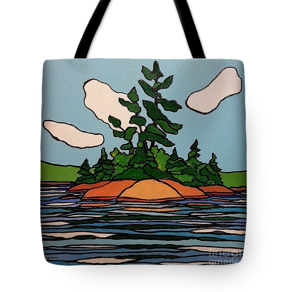 Landscape Tote Bag featuring the painting A Place to Rest by Petra Burgmann