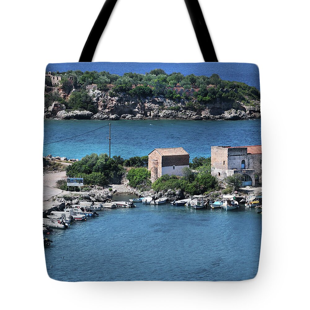 Water Tote Bag featuring the photograph A Postcard from Greece by Aleksander Rotner