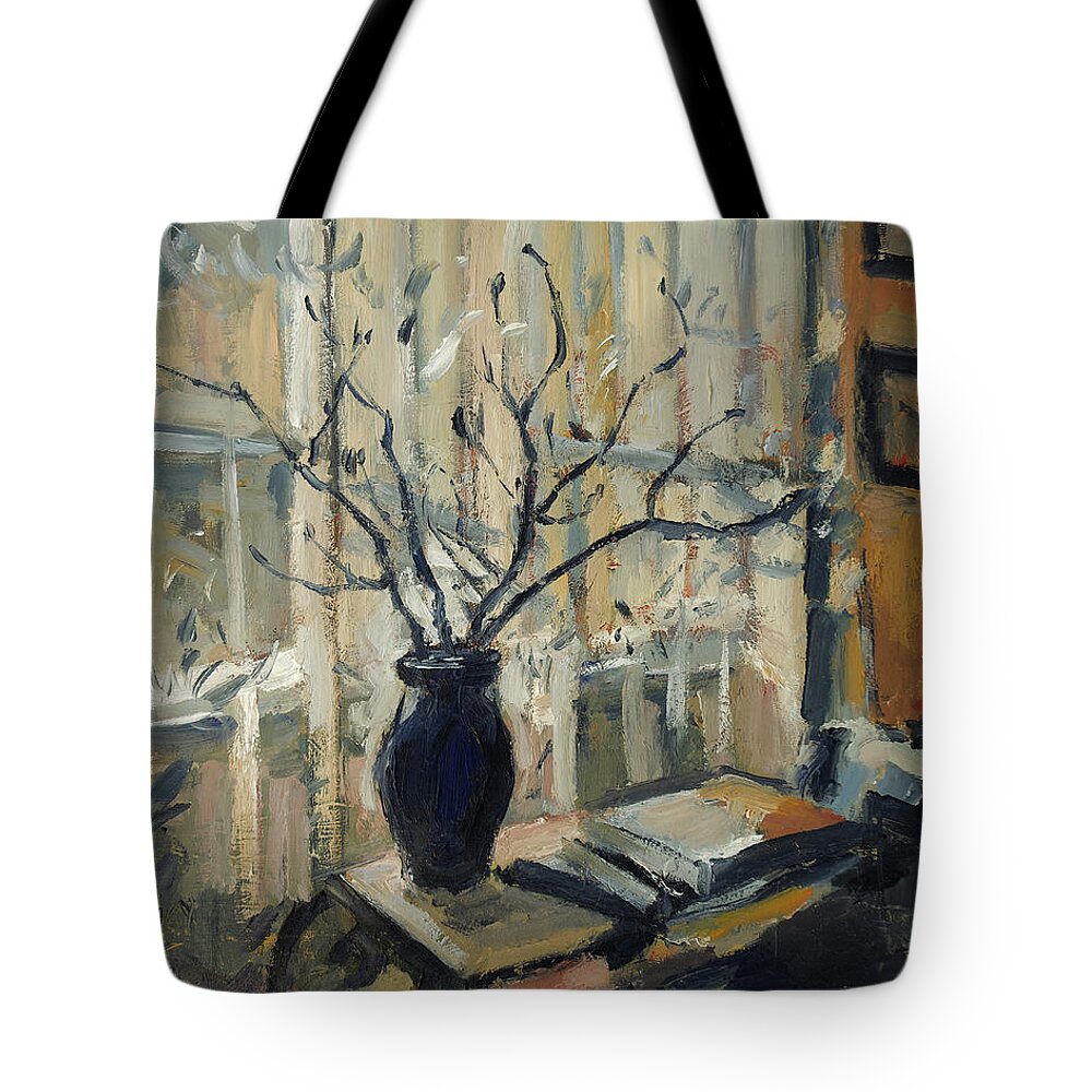 Still Life Tote Bag featuring the painting A room in Romania by Nop Briex