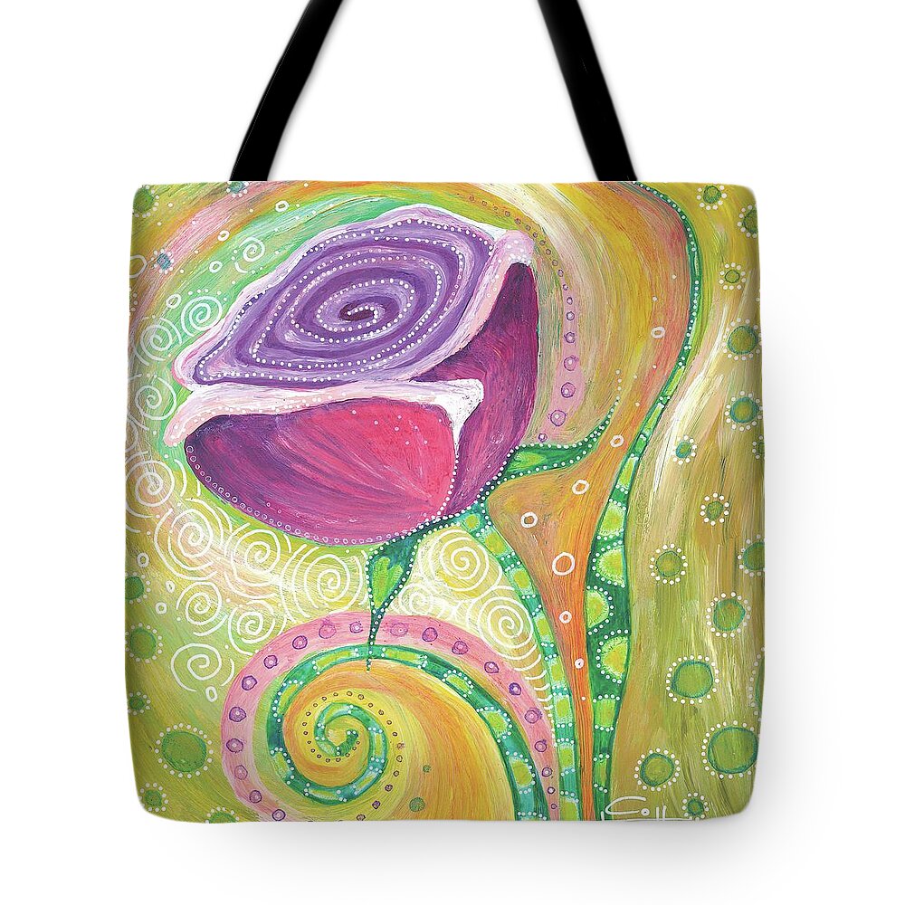 Rose Tote Bag featuring the painting A Rose Fit for a Queen by Tanielle Childers
