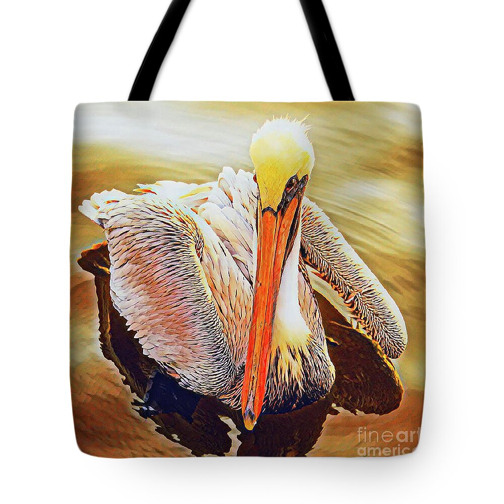 Brown Pelican Tote Bag featuring the photograph A Star is Born 2 by Joanne Carey