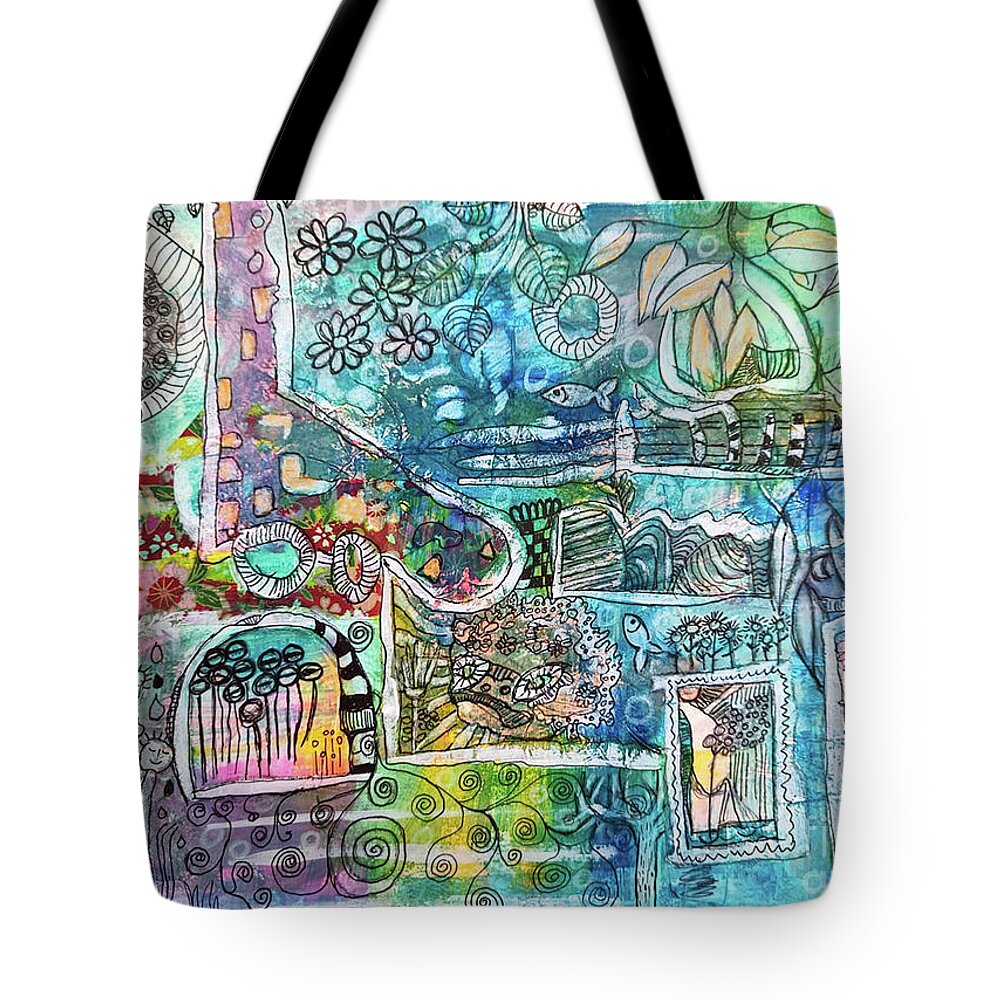 Drawing Tote Bag featuring the mixed media A Story within a Story .. within a Story by Mimulux Patricia No