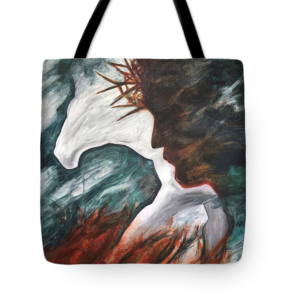 War Tote Bag featuring the painting A Time For War by Pamela Schwartz
