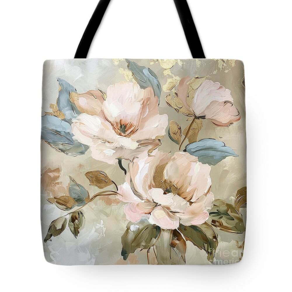 Rose Tote Bag featuring the painting A Touch Of Blush Roses by Tina LeCour
