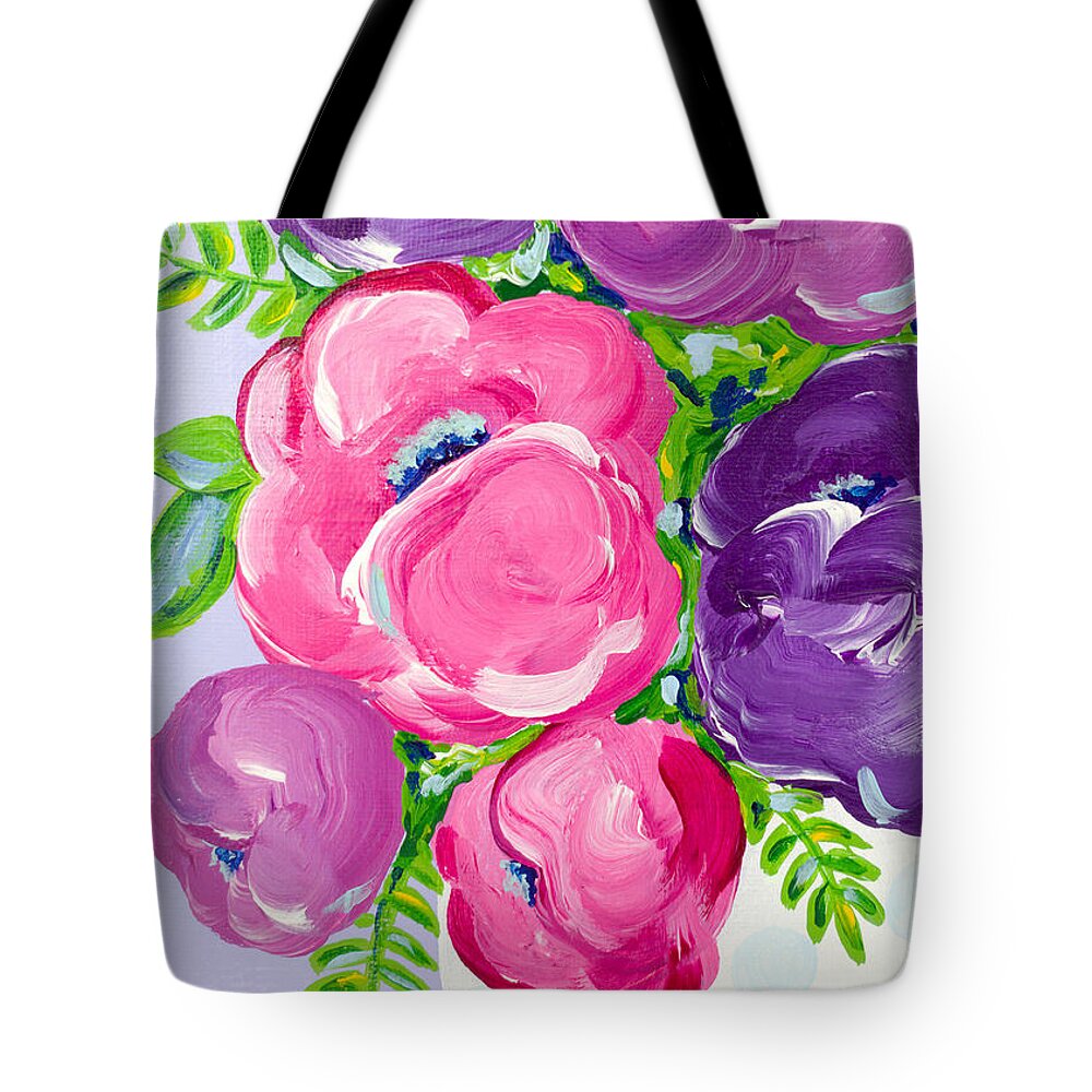 Purple Tote Bag featuring the painting A Touch of Lavender by Beth Ann Scott