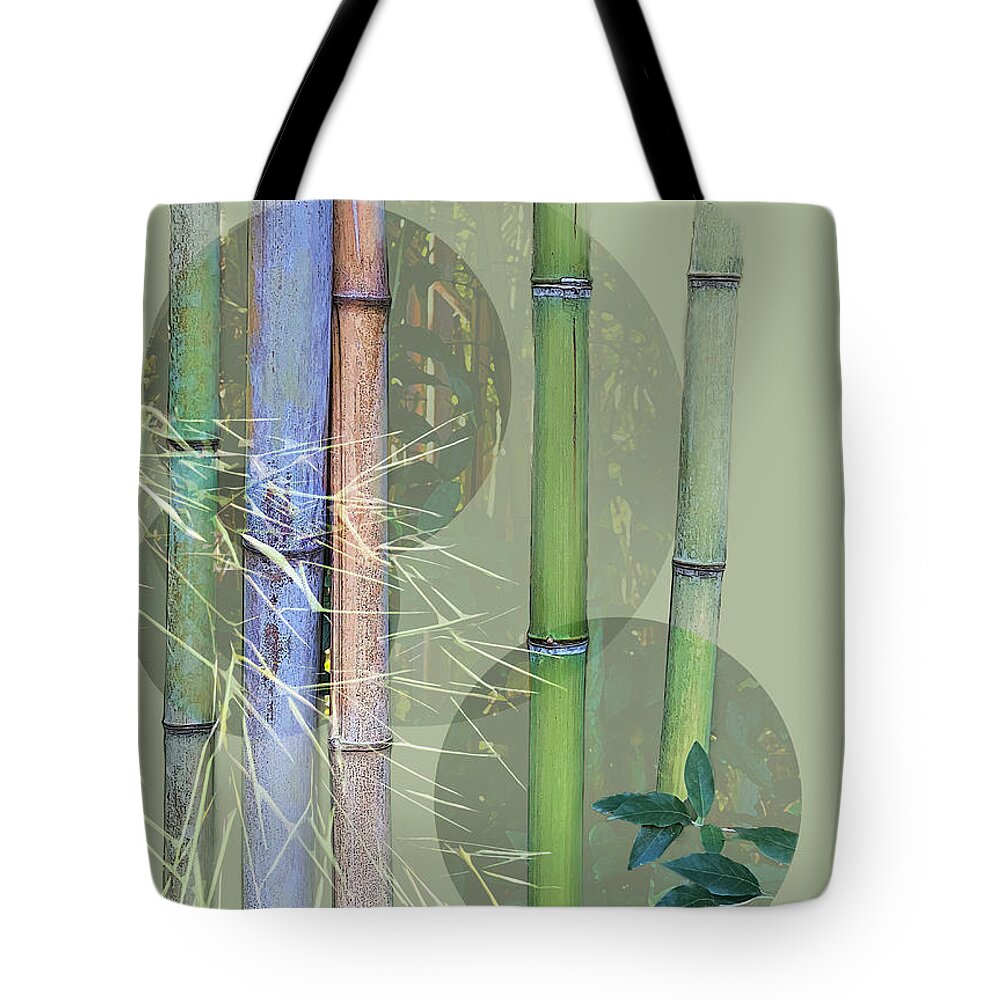 Bamboo Tote Bag featuring the digital art A Touch of the East by Gina Harrison