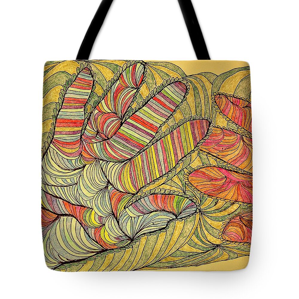 Hands Tote Bag featuring the drawing A Touching Experience by Karen Nice-Webb