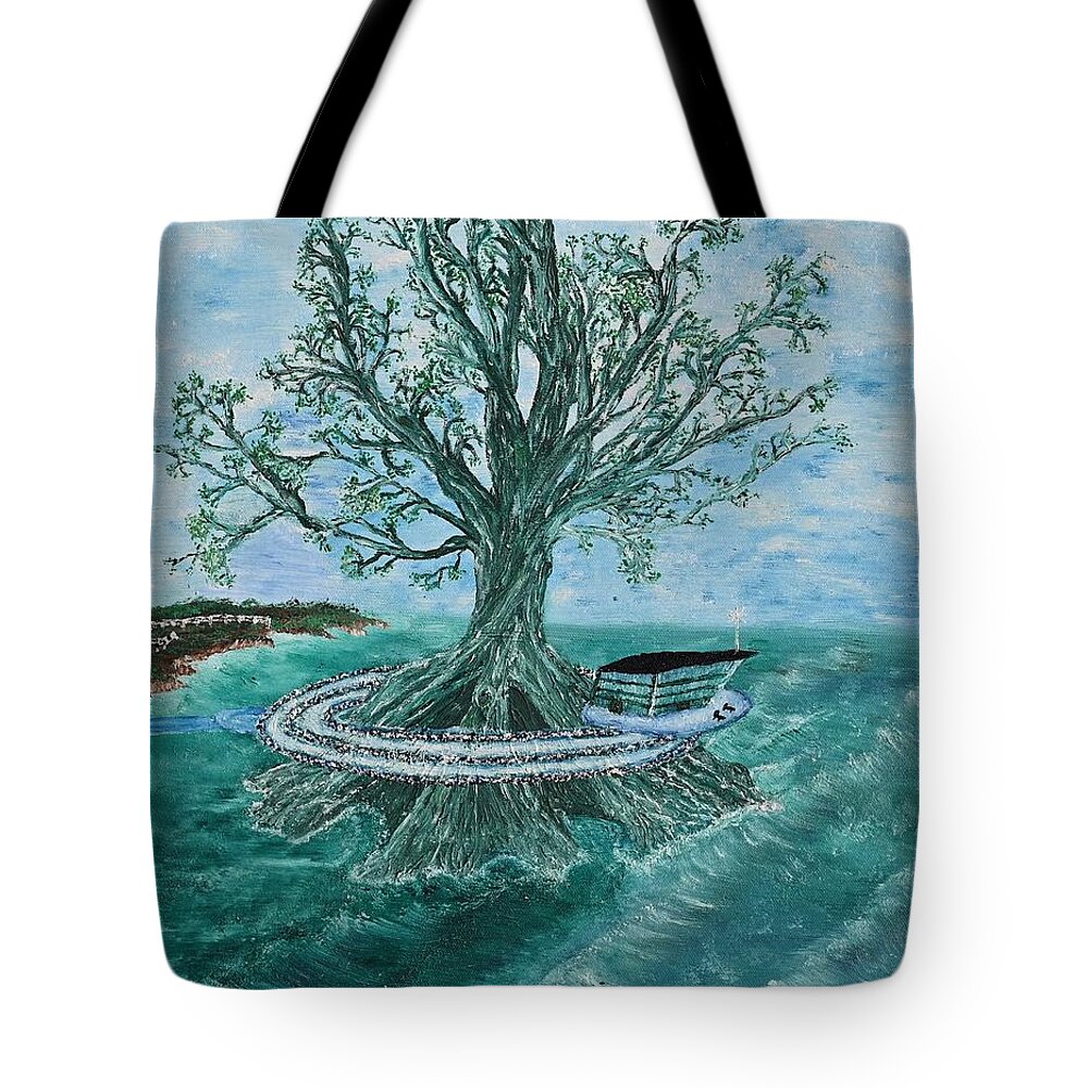 Christina Knight Tote Bag featuring the painting A Verde by Christina Knight