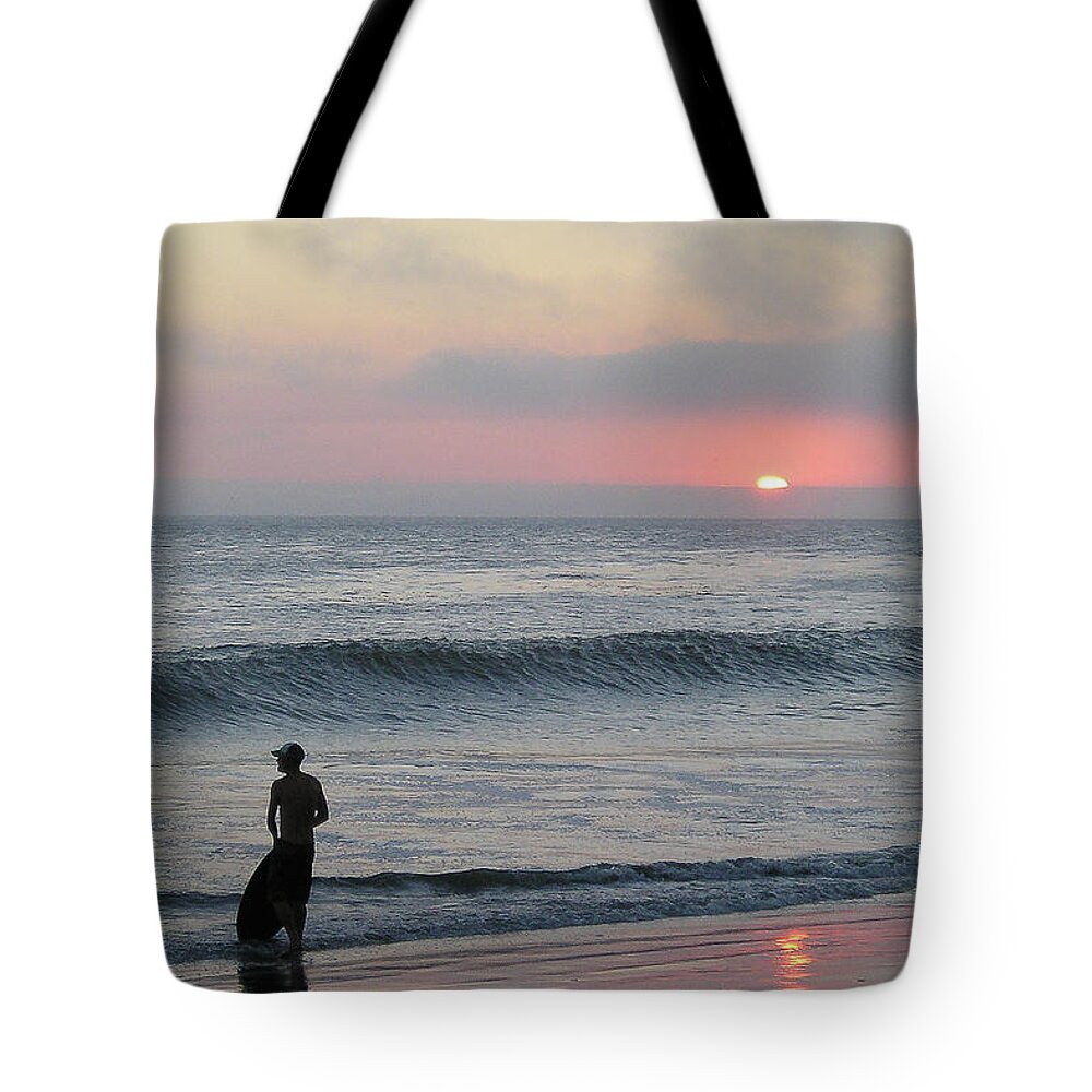 Wake Boarding Tote Bag featuring the photograph A Wake At Sunset by Jennifer Kane Webb