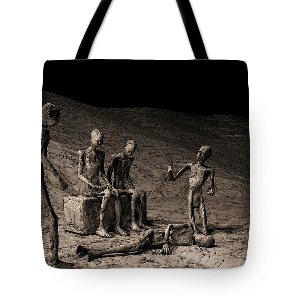 Surreal Tote Bag featuring the digital art A World of Indifference by John Alexander