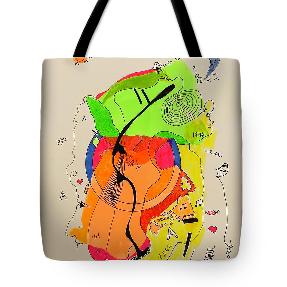  Tote Bag featuring the mixed media A2262A xoxo by Lew Hagood