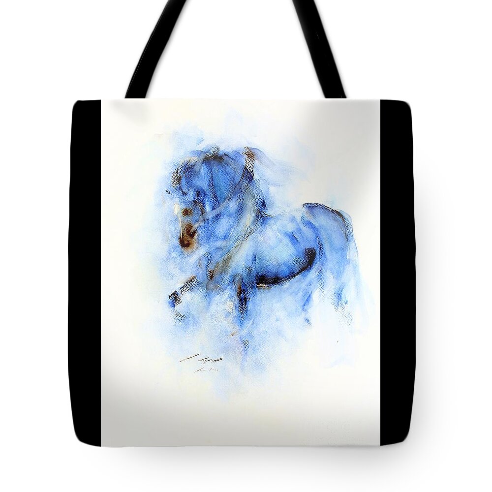 Horse Painting Tote Bag featuring the painting Aarif by Janette Lockett