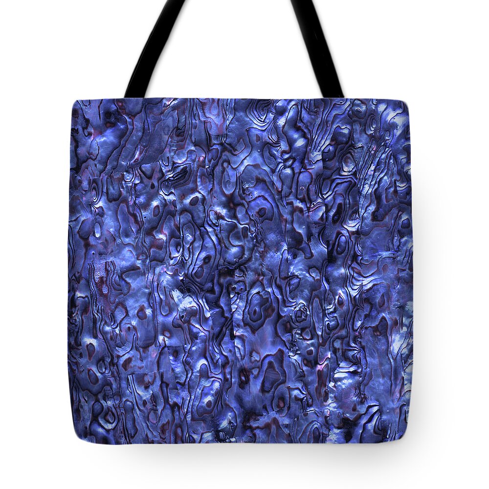 Abalone Tote Bag featuring the photograph Abalone Shell -aka- Paua Shell - Dark Blue Tint by Eclectic at Heart