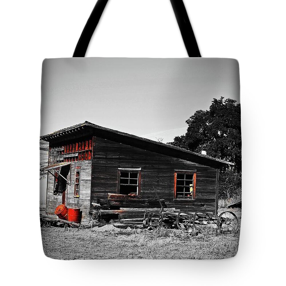  Tote Bag featuring the digital art Abandon, Shop At Sharp Ranch by Fred Loring
