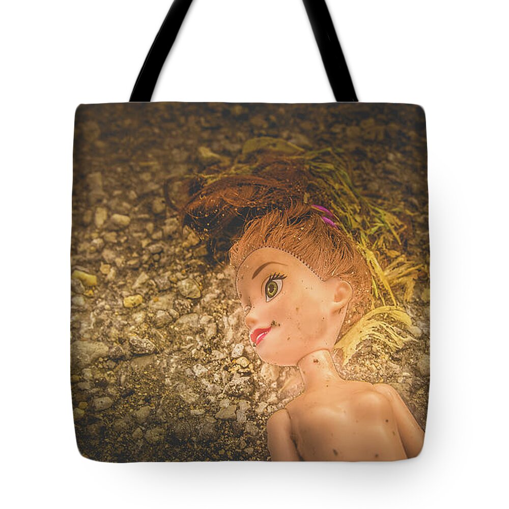  Tote Bag featuring the digital art Abandoned Baby Doll by Ken Sexton