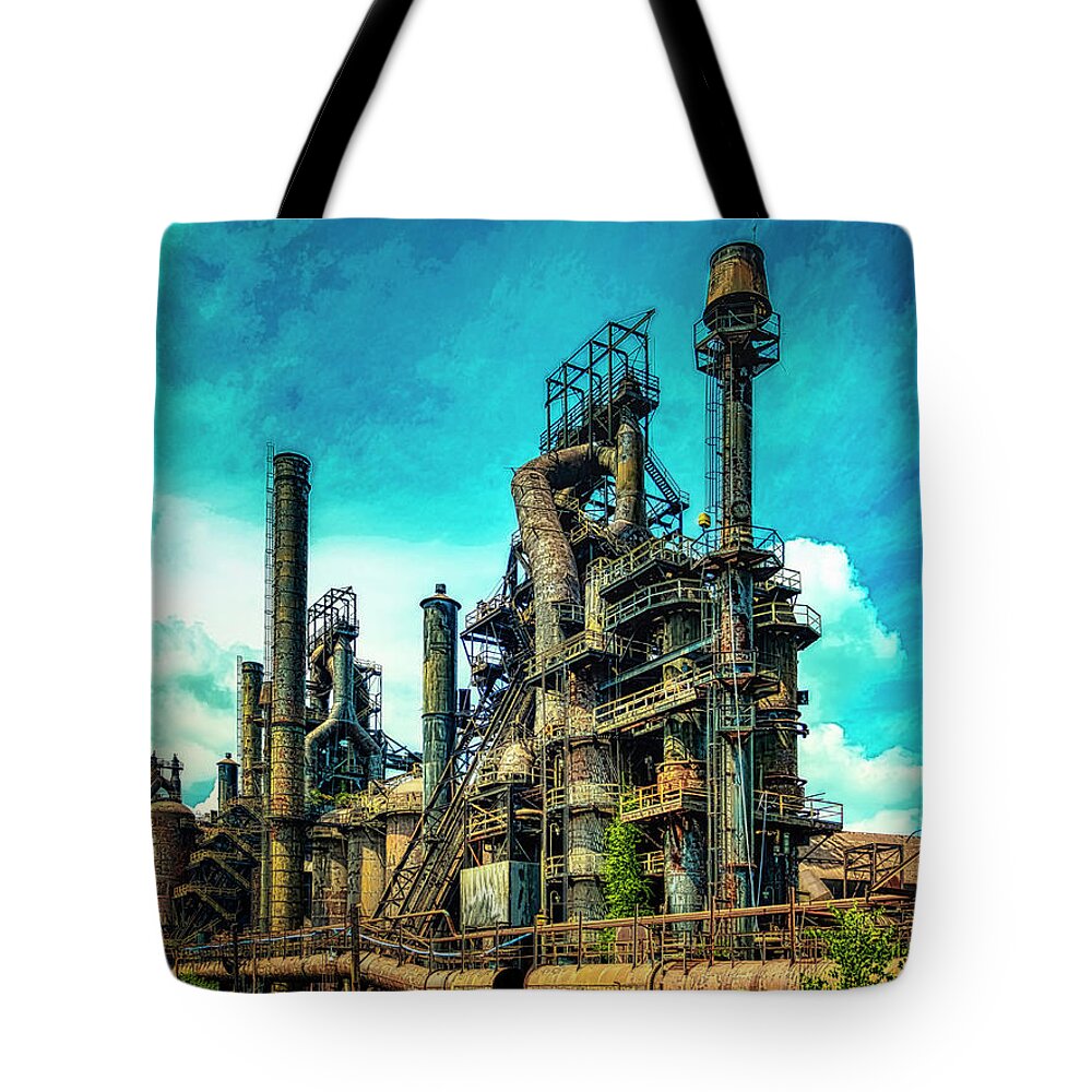 Steel Mill Tote Bag featuring the photograph Abandoned Steel Mill by Dominic Piperata