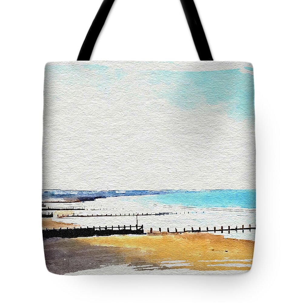 Aberdeen Tote Bag featuring the digital art Aberdeen Beach by John Mckenzie