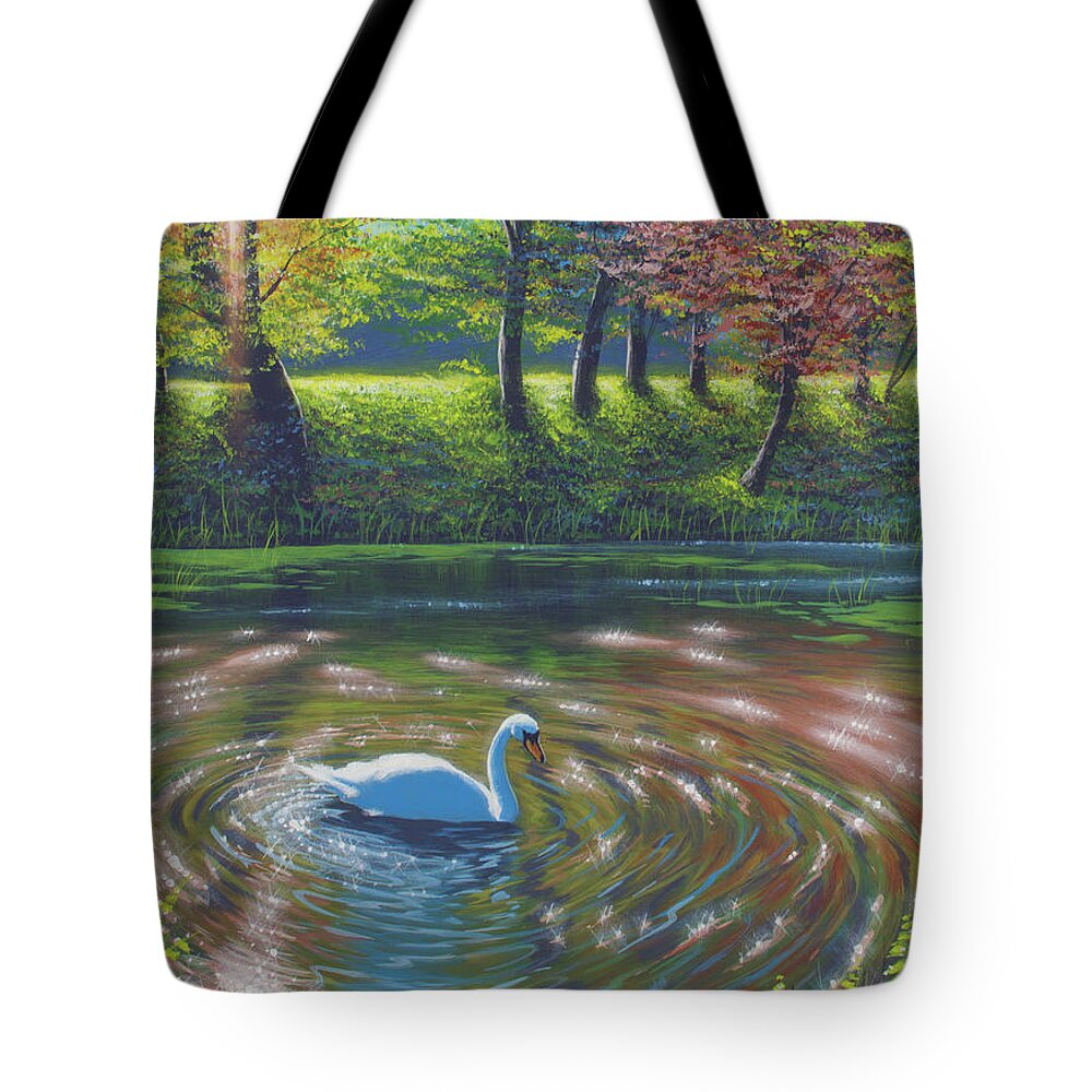 Landscape Tote Bag featuring the painting Abounding Grace by Timothy Stanford