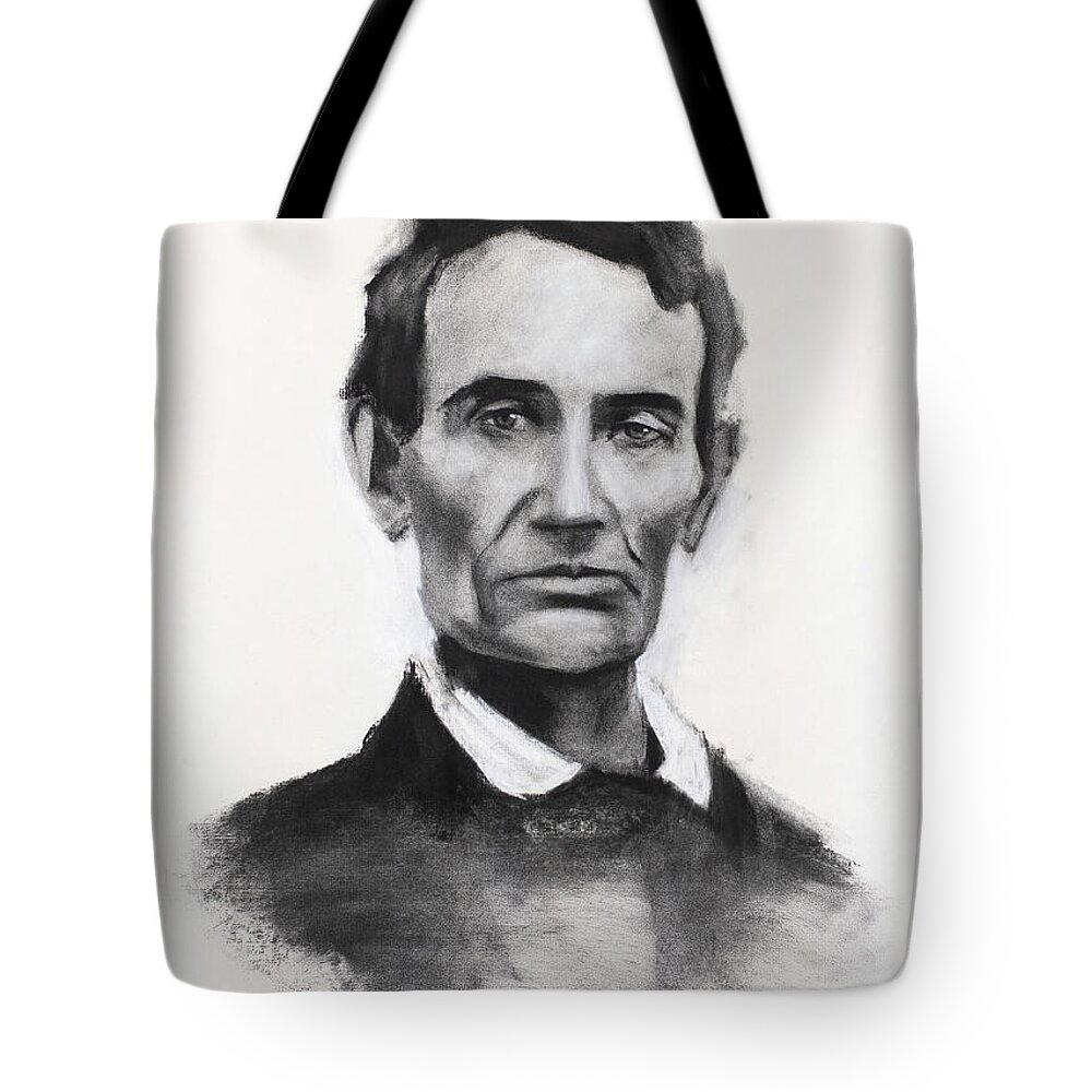 Abraham Lincoln Tote Bag featuring the drawing Abraham Lincoln by Jordan Henderson