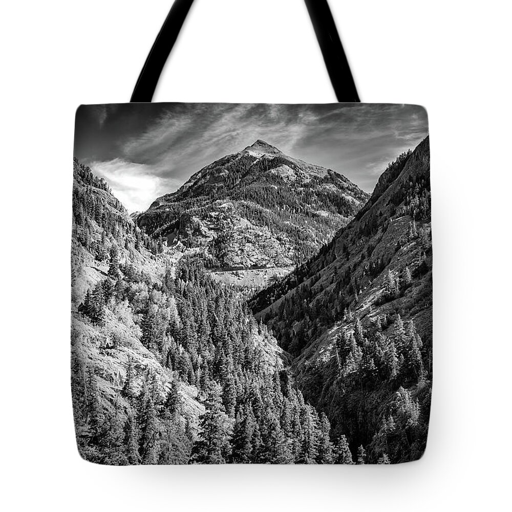 Colorado Tote Bag featuring the photograph Abrams Mountain Black and White by Rick Berk