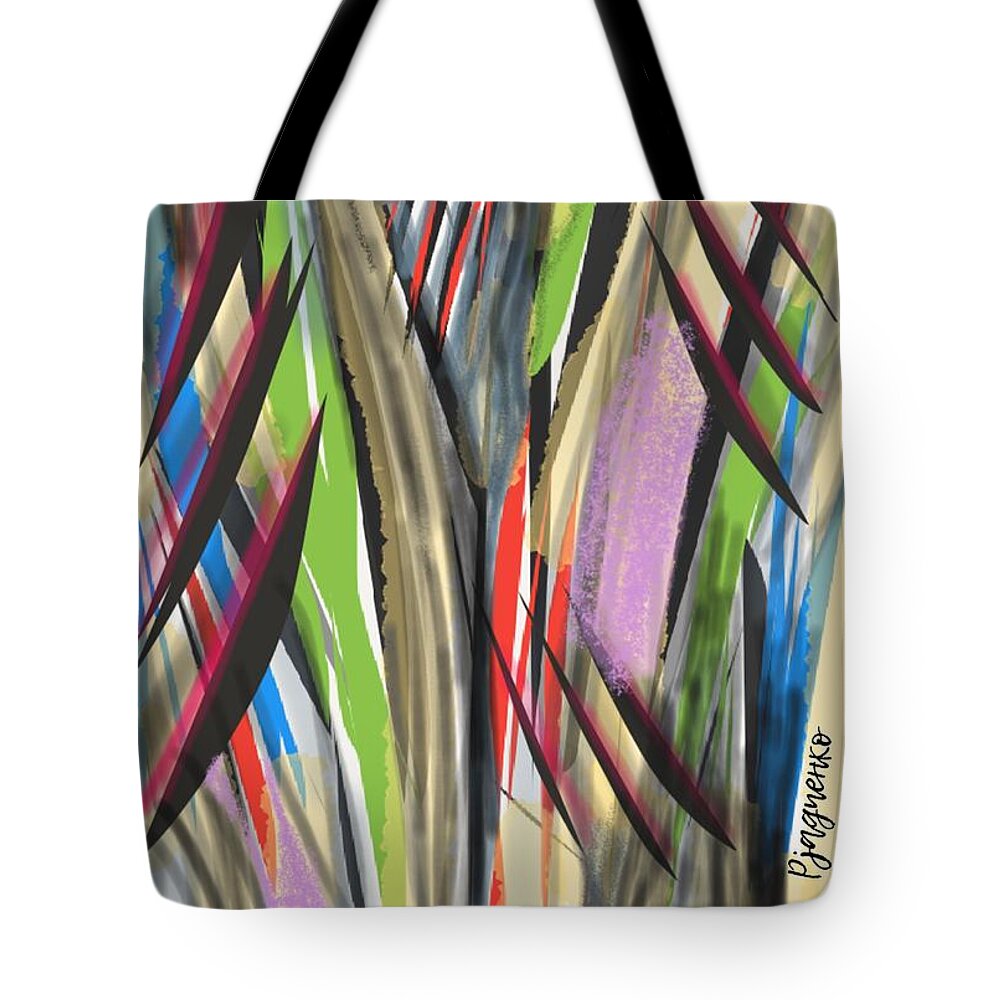 Abstract Tote Bag featuring the digital art Abstract #2 by Ljev Rjadcenko