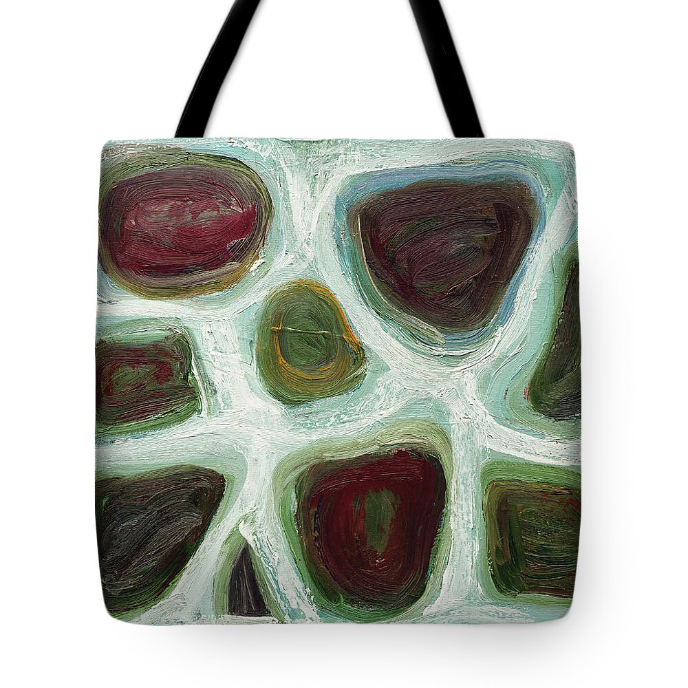 Abstract Tote Bag featuring the painting Abstract 25 by Maria Meester