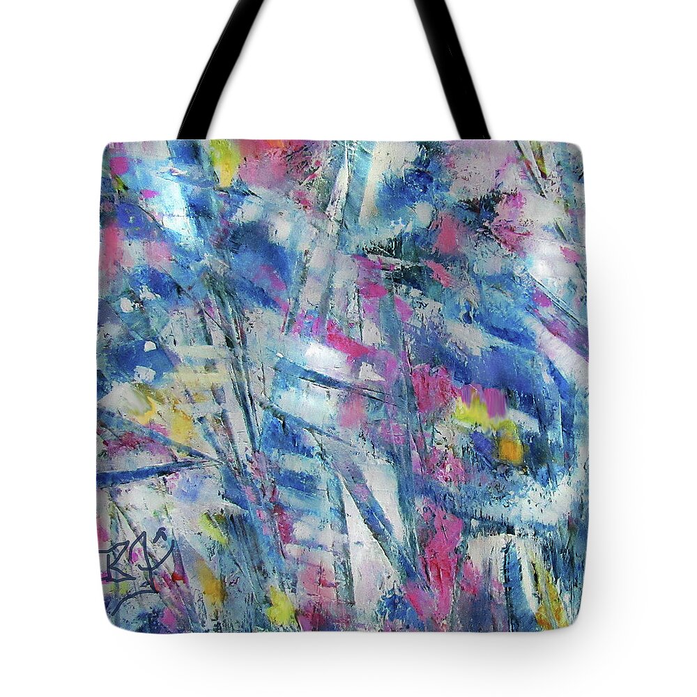 Colorful Abstract Tote Bag featuring the painting Abstract 4-17-20 by Jean Batzell Fitzgerald