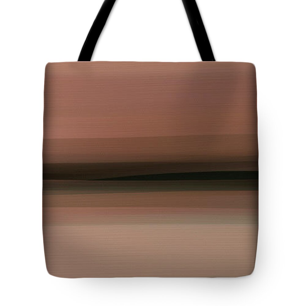 Brown Tote Bag featuring the painting Abstract Beach Landscape Painting - Neutral Brown Beige And Grey Color Tones by iAbstractArt