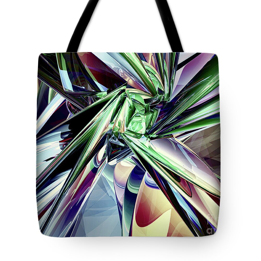 Three Dimensional Tote Bag featuring the digital art Abstract Chaos by Phil Perkins