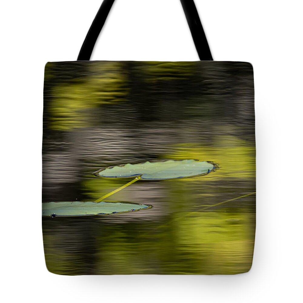 Pond Tote Bag featuring the photograph Abstract Chartreuse by Linda Bonaccorsi