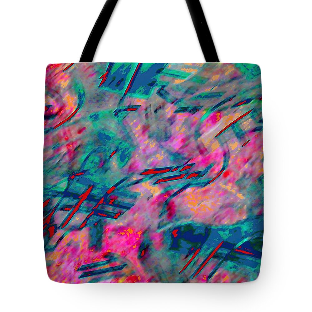 Abstract Tote Bag featuring the digital art Abstract Expressionaryish #7 by T Oliver