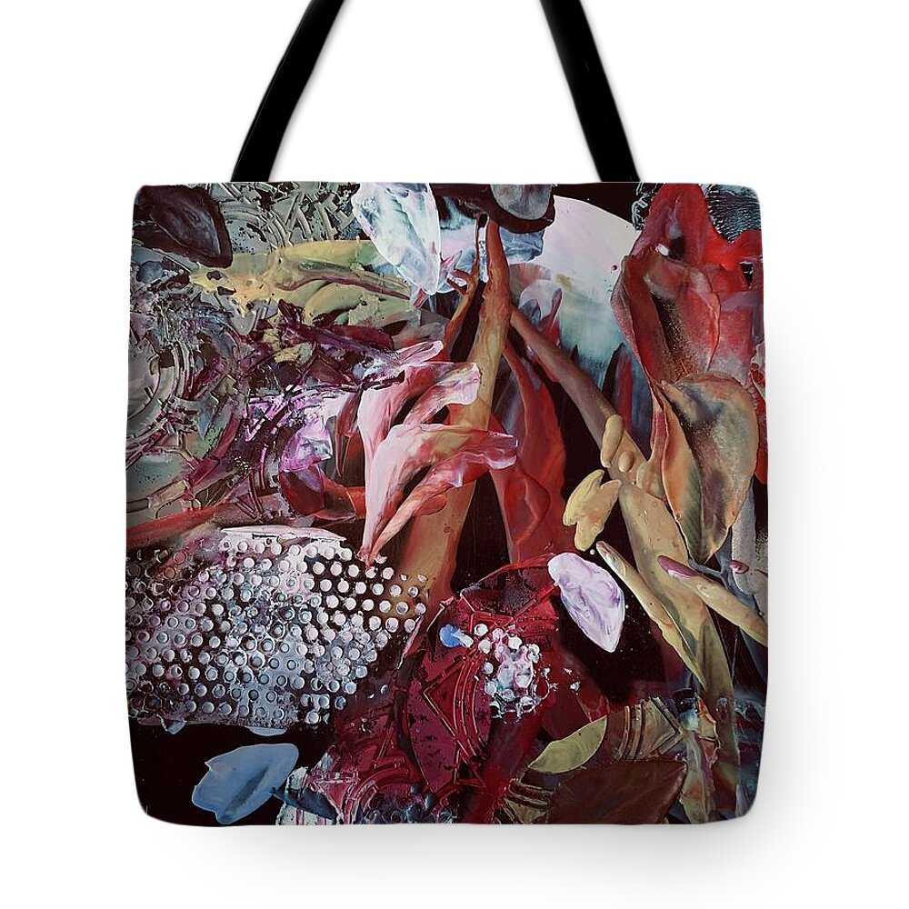 Encaustic Tote Bag featuring the painting Abstract Find by Tommy McDonell