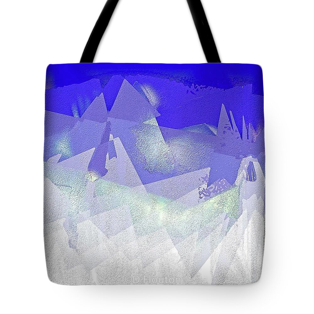 Abstract Realism Tote Bag featuring the digital art Abstract Geometric Frosted Chimneys by Dee Flouton