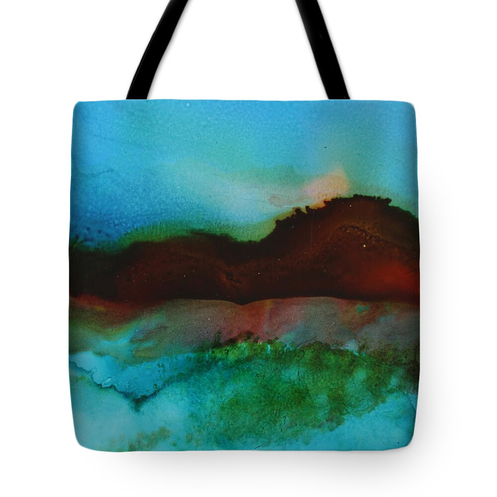 Abstract Landscape Tote Bag featuring the painting Abstract Landscape by Sandra Fox