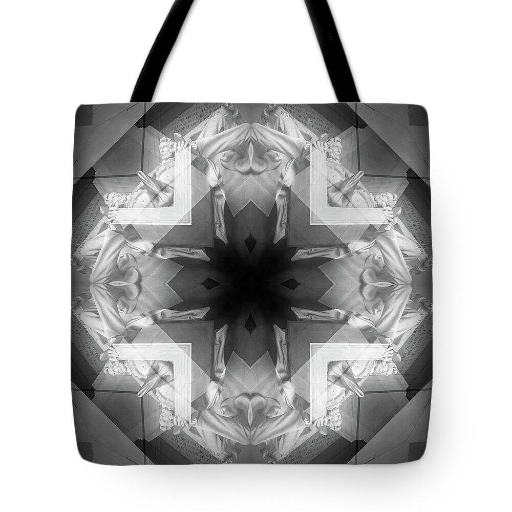 Lincoln Memorial Tote Bag featuring the photograph Abstract Lincoln Detail 3 by Mike McGlothlen