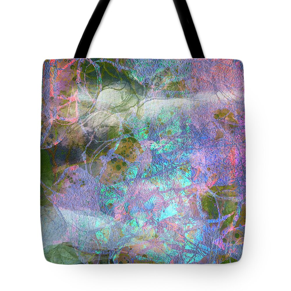 Abstract Tote Bag featuring the mixed media Abstract Magical Trees under the sea by Itsonlythemoon
