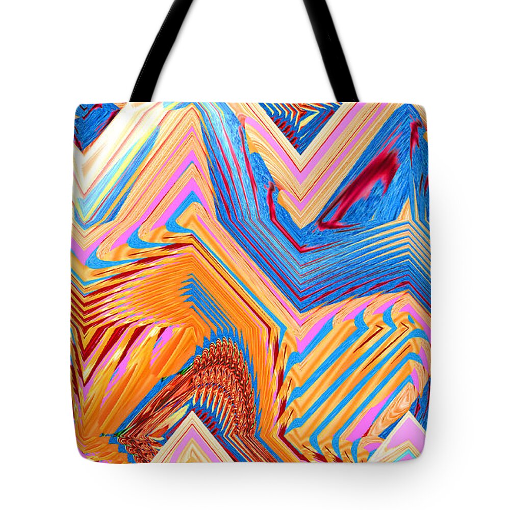 Abstract Art Tote Bag featuring the digital art Abstract Maze by Ronald Mills