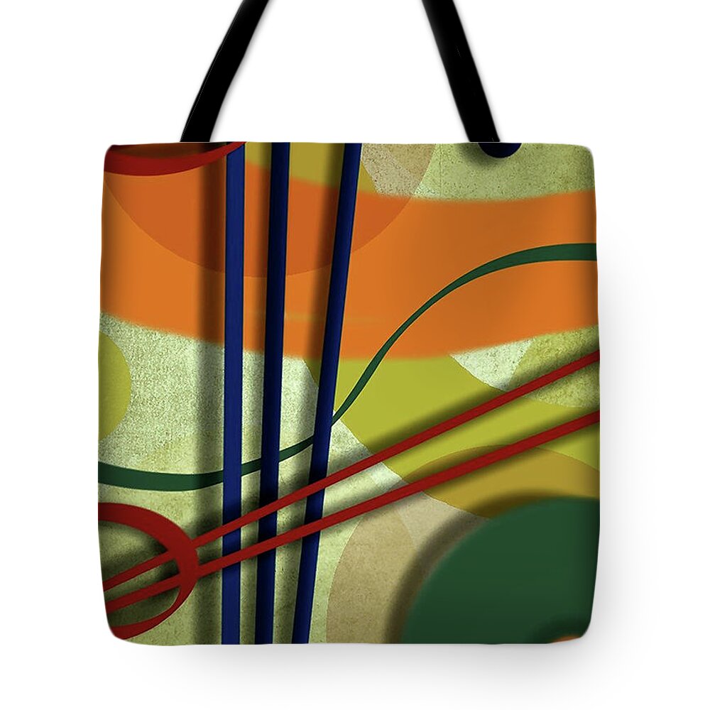 Abstract Tote Bag featuring the digital art Abstract - The Cello by Ron Grafe