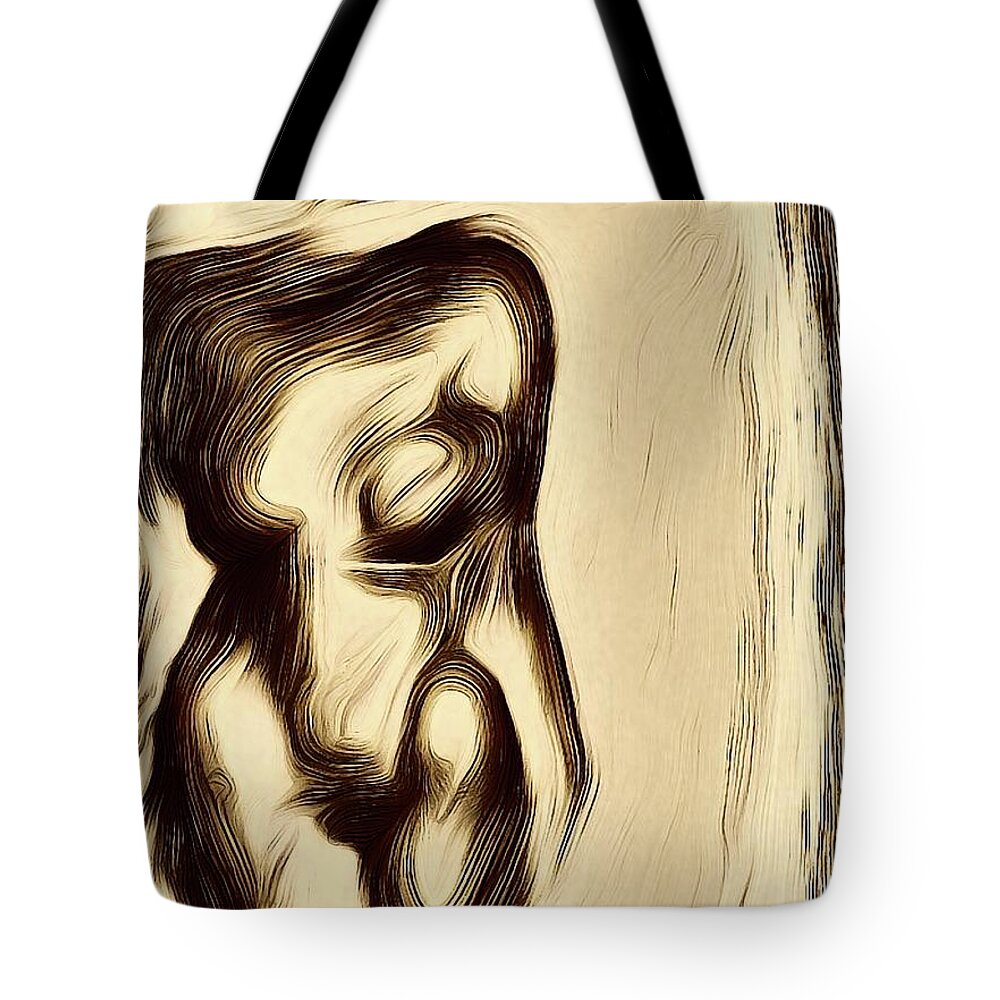Nude Tote Bag featuring the digital art Abstract Nude by James Barnes