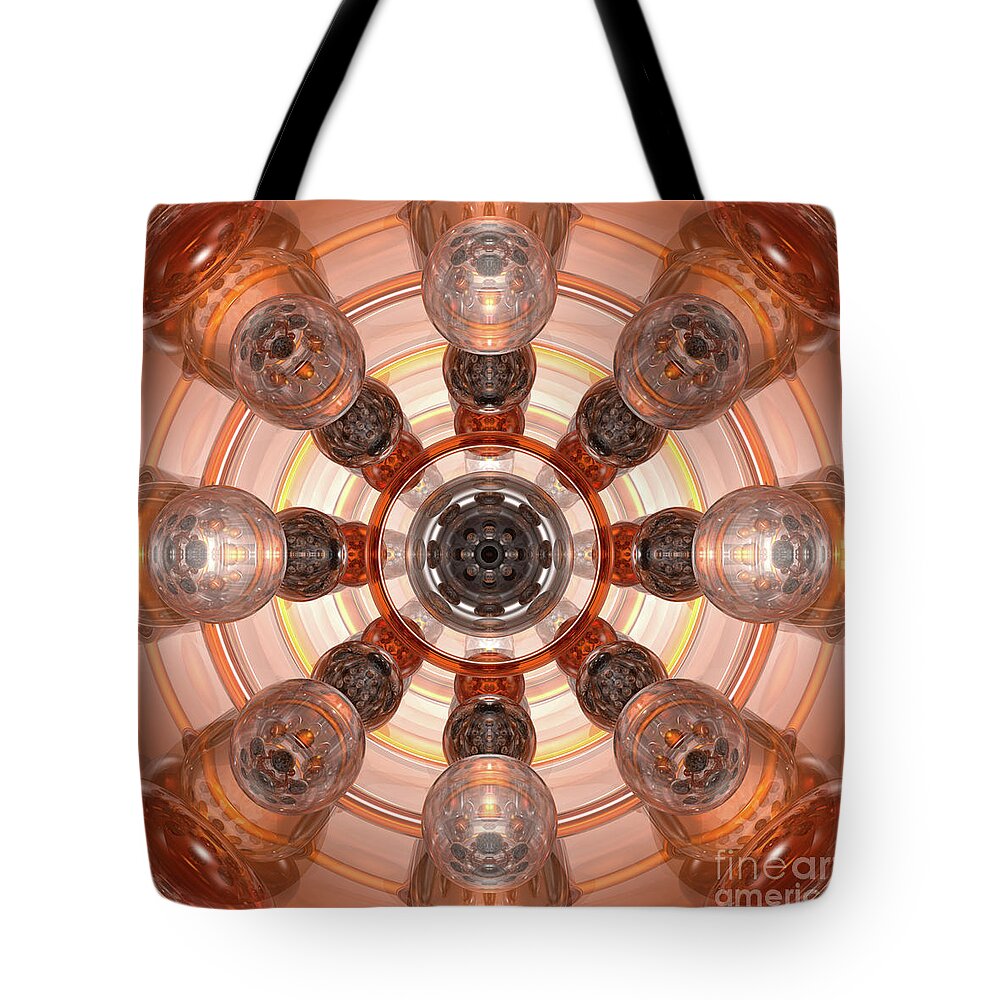 Digital Art Tote Bag featuring the digital art Abstract Orange Glass by Phil Perkins
