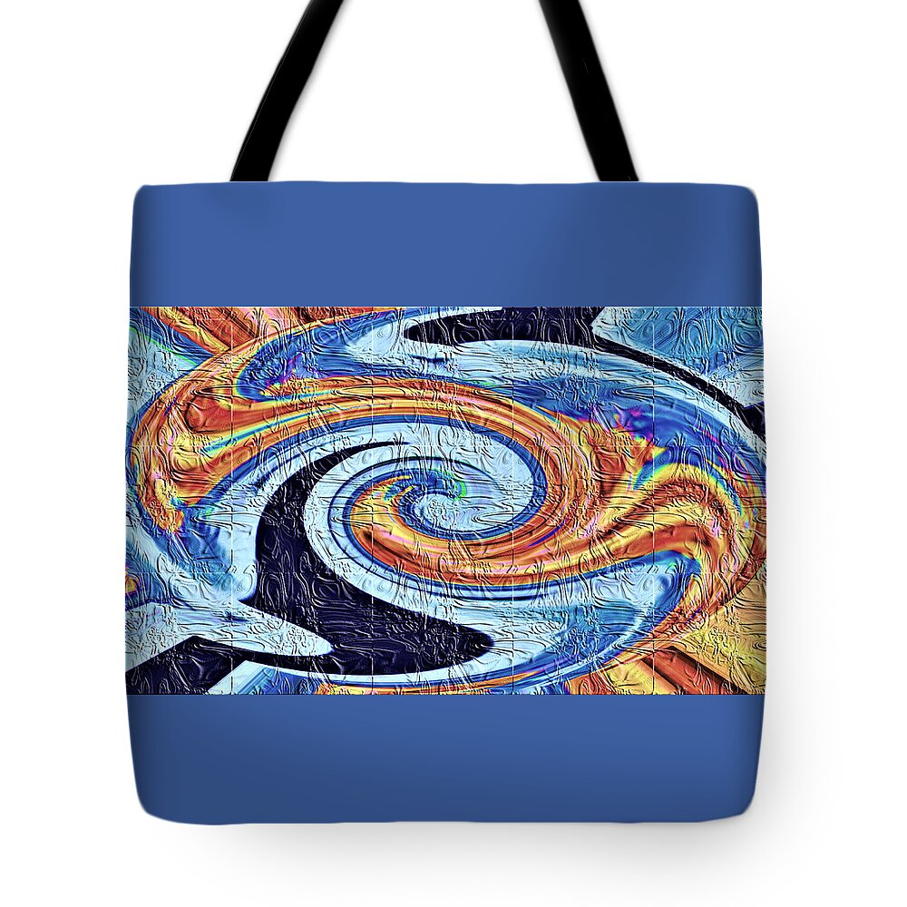 Abstract Tote Bag featuring the digital art Abstract Oval by Ronald Mills