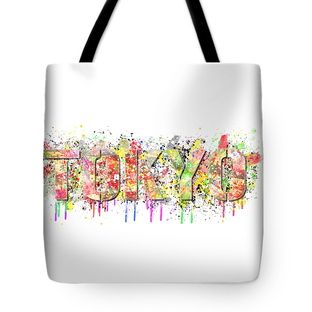 Abstract Tokyo Tote Bag featuring the digital art Abstract Tokyo - Japan by Stefano Senise