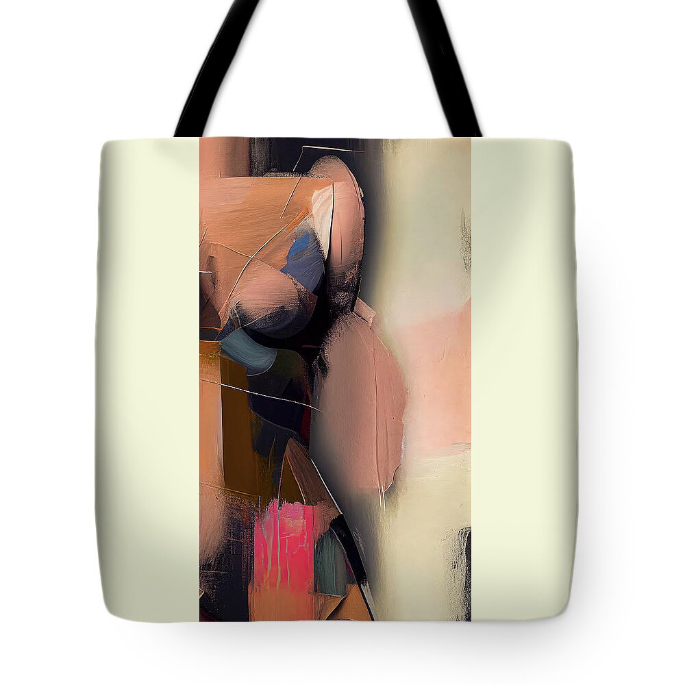 Abstract Tote Bag featuring the digital art Abstract Torso Right by Shehan Wicks