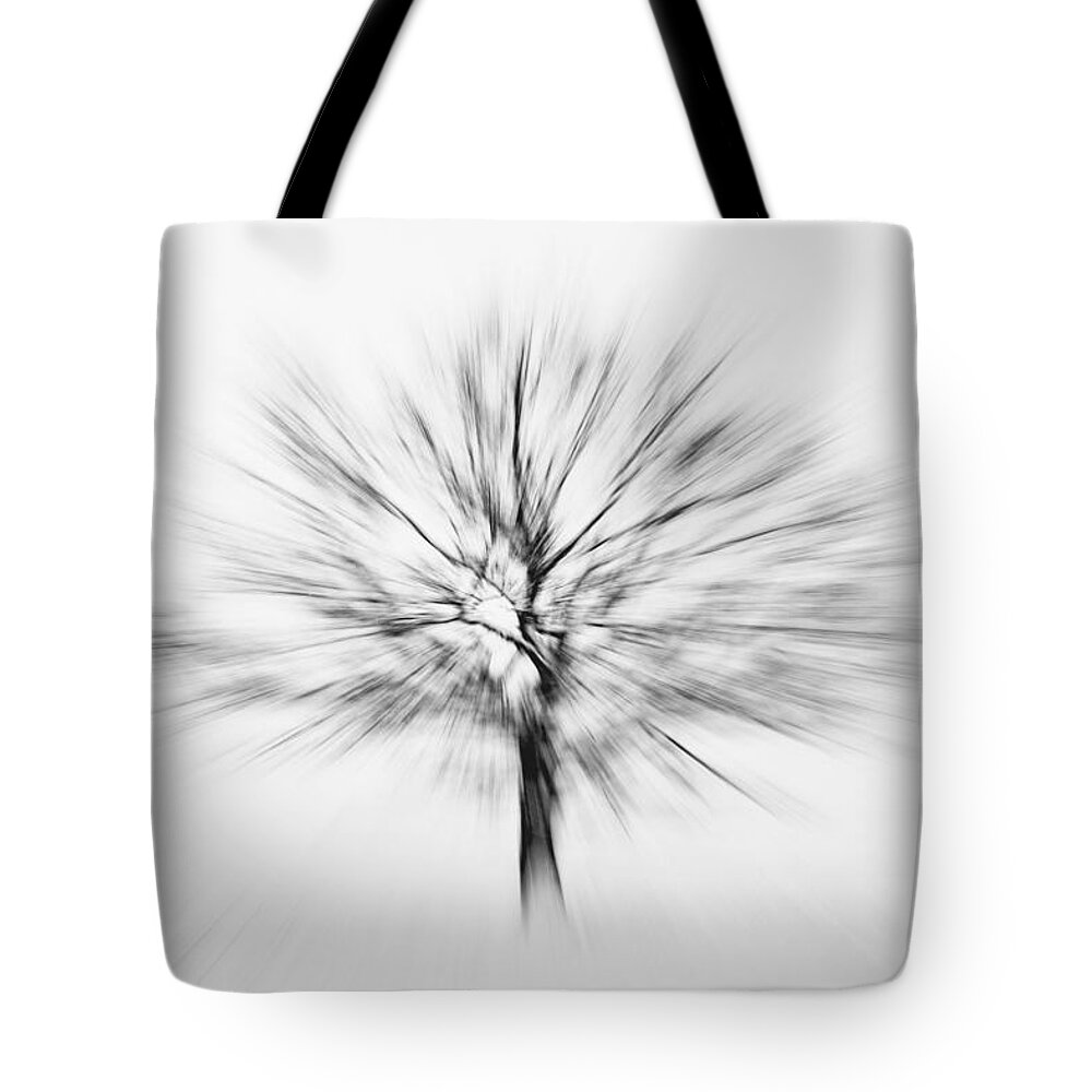 Black And White Tote Bag featuring the photograph Abstract tree by Martin Vorel Minimalist Photography