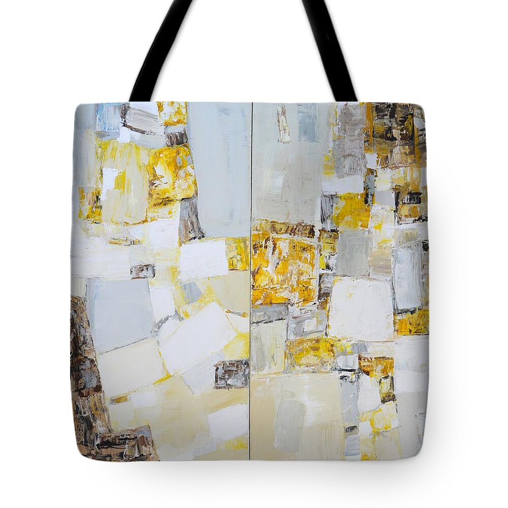 Abstraction Tote Bag featuring the painting 	Abstraction 24. by Iryna Kastsova