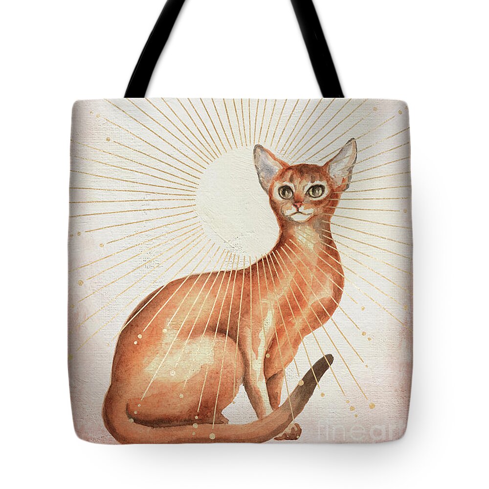 Abyssinian Cat Tote Bag featuring the painting Abyssinian Cat by Garden Of Delights