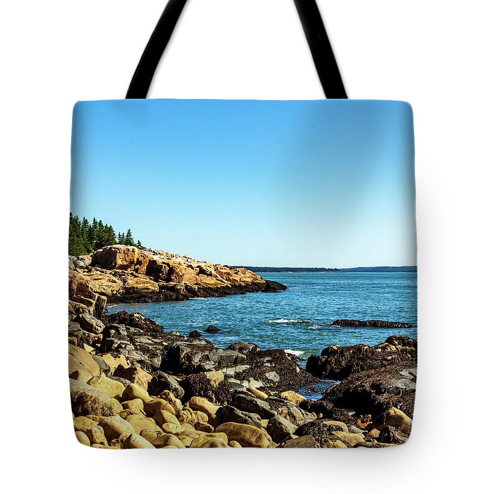 Acadia Tote Bag featuring the photograph Acadia National Park Coast by Amelia Pearn