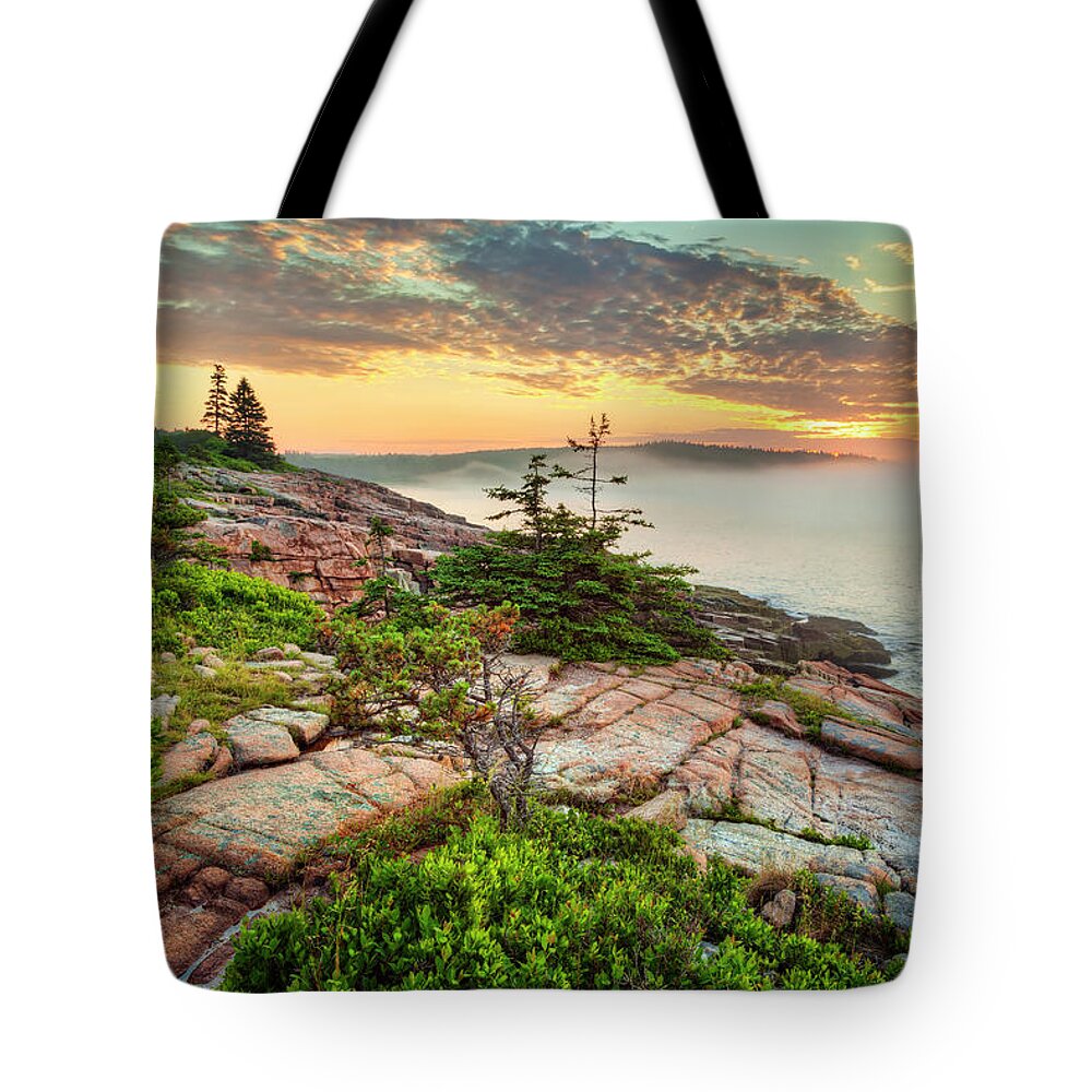 Acadia National Park Tote Bag featuring the photograph Acadia Sunrise 1648 by Greg Hartford
