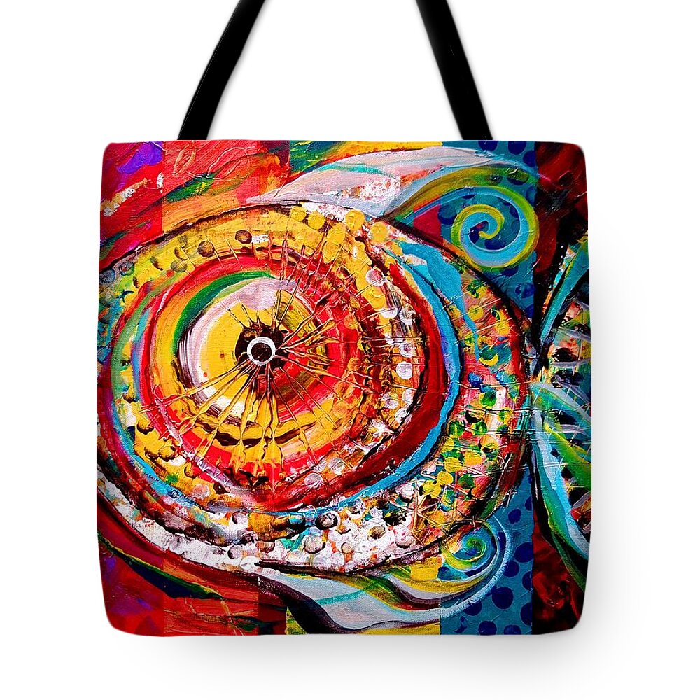 Fish Tote Bag featuring the painting AcidFish Junior by J Vincent Scarpace