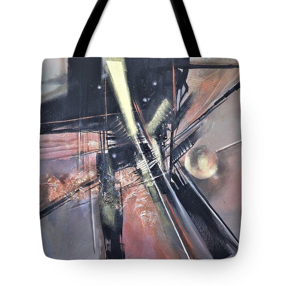  Abstract Tote Bag featuring the painting Acrophobia by Tom Shropshire